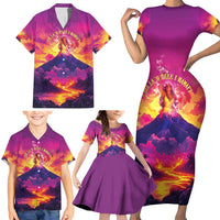 Hawaii Kilauea Volcano Family Matching Short Sleeve Bodycon Dress and Hawaiian Shirt There Is Pele Goddess Of The Volcano - Polynesian Pride