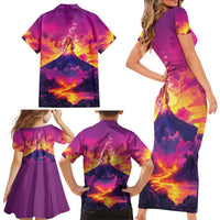 Hawaii Kilauea Volcano Family Matching Short Sleeve Bodycon Dress and Hawaiian Shirt There Is Pele Goddess Of The Volcano - Polynesian Pride