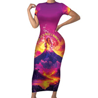 Hawaii Kilauea Volcano Family Matching Short Sleeve Bodycon Dress and Hawaiian Shirt There Is Pele Goddess Of The Volcano - Polynesian Pride