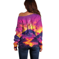 Hawaii Kilauea Volcano Off Shoulder Sweater There Is Pele Goddess Of The Volcano - Polynesian Pride