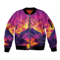 Hawaii Kilauea Volcano Sleeve Zip Bomber Jacket There Is Pele Goddess Of The Volcano - Polynesian Pride