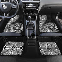 Hibiscus With Black Austronesian Tattoo Pattern Car Mats - Polynesian Pride