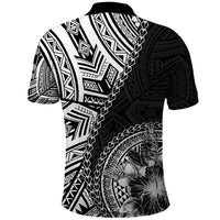 Hibiscus With Black Austronesian Tattoo Pattern Polo Shirt LT05 - Polynesian Pride