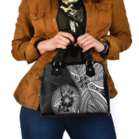 Hibiscus With Black Austronesian Tattoo Pattern Shoulder Handbag - Polynesian Pride