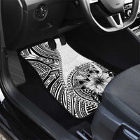 Hibiscus With White Austronesian Tattoo Pattern Car Mats - Polynesian Pride