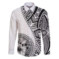 Hibiscus With White Austronesian Tattoo Pattern Family Matching Puletasi and Hawaiian Shirt - Polynesian Pride