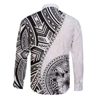 Hibiscus With White Austronesian Tattoo Pattern Family Matching Puletasi and Hawaiian Shirt - Polynesian Pride