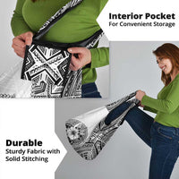 Hibiscus With White Austronesian Tattoo Pattern Grocery Bag - Polynesian Pride