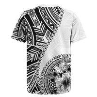 Hibiscus With White Austronesian Tattoo Pattern Rugby Jersey LT05 - Polynesian Pride