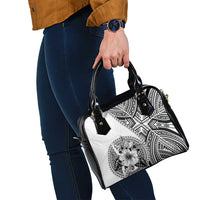 Hibiscus With White Austronesian Tattoo Pattern Shoulder Handbag - Polynesian Pride
