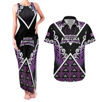 Personalised Aotearoa Moriori Couples Matching Tank Maxi Dress and Hawaiian Shirt Maori Pattern New Zealand - Polynesian Pride