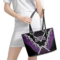 Aotearoa Moriori Leather Tote Bag Maori Pattern New Zealand - Polynesian Pride