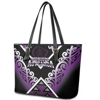 Aotearoa Moriori Leather Tote Bag Maori Pattern New Zealand - Polynesian Pride