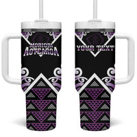 Personalised Aotearoa Moriori Tumbler With Handle Maori Pattern New Zealand - Polynesian Pride