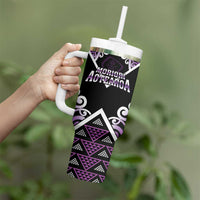 Personalised Aotearoa Moriori Tumbler With Handle Maori Pattern New Zealand - Polynesian Pride