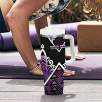 Personalised Aotearoa Moriori Tumbler With Handle Maori Pattern New Zealand - Polynesian Pride