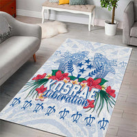 Happy Kosrae Liberation Day Area Rug Polynesian Shark Turtle Motif