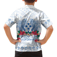 Happy Kosrae Liberation Day Family Matching Summer Maxi Dress and Hawaiian Shirt Polynesian Shark Turtle Motif