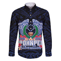 Happy Pohnpei Liberation Day Family Matching Off The Shoulder Long Sleeve Dress and Hawaiian Shirt Polynesian Shark Turtle Motif