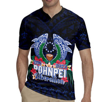 Happy Pohnpei Liberation Day Rugby Jersey Polynesian Shark Turtle Motif