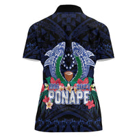 Happy Pohnpei Liberation Day Women Polo Shirt Polynesian Shark Turtle Motif