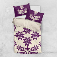 Cook Islands Purple Tivaevae Bedding Set - Polynesian Pride