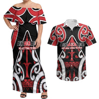 New Zealand Maori Language Week Couples Matching Off Shoulder Maxi Dress and Hawaiian Shirt Mo Ake Tonu Te Reo