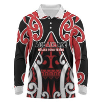 New Zealand Maori Language Week Long Sleeve Polo Shirt Mo Ake Tonu Te Reo