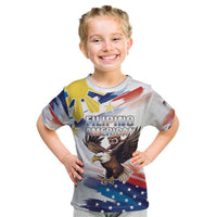 Filipino American History Month Kid T Shirt Bald Eagle Tarsier Together LT05 White - Polynesian Pride