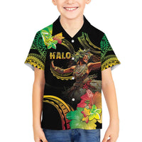 Halo Vanuatu Kid Hawaiian Shirt Beautiful Woman Dancing LT05 Kid Black - Polynesian Pride