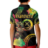 Halo Vanuatu Kid Polo Shirt Beautiful Woman Dancing LT05 - Polynesian Pride
