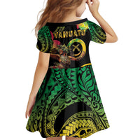 Halo Vanuatu Kid Short Sleeve Dress Beautiful Woman Dancing LT05 - Polynesian Pride