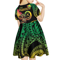 Halo Vanuatu Kid Short Sleeve Dress Beautiful Woman Dancing LT05 - Polynesian Pride