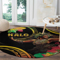 Halo Vanuatu Round Carpet Beautiful Woman Dancing LT05 - Polynesian Pride