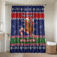 New Zealand Christmas Bathroom Set Kiwi-sh You A Merry Christmas LT05 Shower Curtain Only Blue - Polynesian Pride