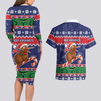 New Zealand Christmas Couples Matching Long Sleeve Bodycon Dress and Hawaiian Shirt Kiwi-sh You A Merry Christmas - Polynesian Pride