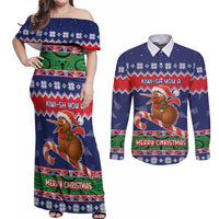 New Zealand Christmas Couples Matching Off Shoulder Maxi Dress and Long Sleeve Button Shirt Kiwi-sh You A Merry Christmas - Polynesian Pride