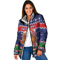New Zealand Christmas Padded Jacket Kiwi-sh You A Merry Christmas - Polynesian Pride