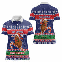 New Zealand Christmas Women Polo Shirt Kiwi-sh You A Merry Christmas - Polynesian Pride
