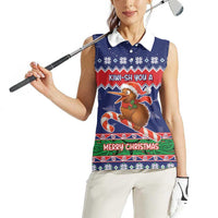 New Zealand Christmas Women Sleeveless Polo Shirt Kiwi-sh You A Merry Christmas - Polynesian Pride