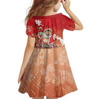 Hawaii Funny Christmas Family Matching Short Sleeve Bodycon Dress and Hawaiian Shirt Santa Surfing With Tapa Pattern - Polynesian Pride