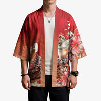 Hawaii Funny Christmas Kimono Santa Surfing With Tapa Pattern - Polynesian Pride