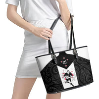 New Zealand Player Rugby Leather Tote Bag World Cup 2023 Maori Pattern LT05 - Polynesian Pride