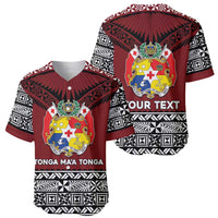Personalised Tonga Constitution Day Baseball Jersey Tongan Kupesi Ngatu Pattern LT05 - Polynesian Pride