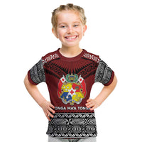 Personalised Tonga Constitution Day Kid T Shirt Tongan Kupesi Ngatu Pattern LT05 Red - Polynesian Pride