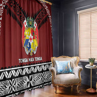 Tonga Constitution Day Window Curtain Tongan Kupesi Ngatu Pattern