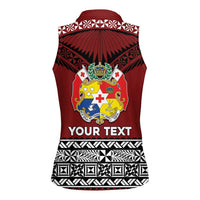 Personalised Tonga Constitution Day Women Sleeveless Polo Shirt Tongan Kupesi Ngatu Pattern LT05 - Polynesian Pride