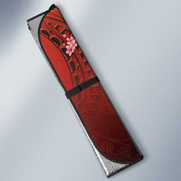 Hawaii and Japan Together Auto Sun Shade Polynesian Art Tattoo With Cranes And Sakura LT05 - Polynesian Pride