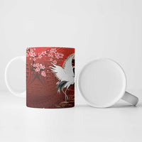 Hawaii and Japan Together Ceramic Mug Polynesian Art Tattoo With Cranes And Sakura LT05 - Polynesian Pride