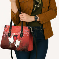 Hawaii and Japan Together Leather Bag Polynesian Art Tattoo With Cranes And Sakura LT05 - Polynesian Pride